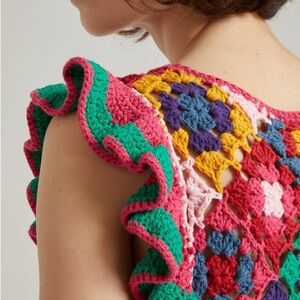 FARM Rio Colorful Crochet Sweater